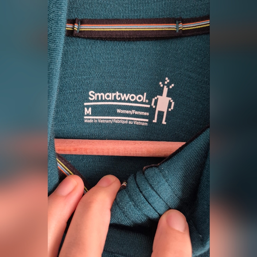 Smartwool Teal Half-Zip Merino Pullover - Picture 3 of 9
